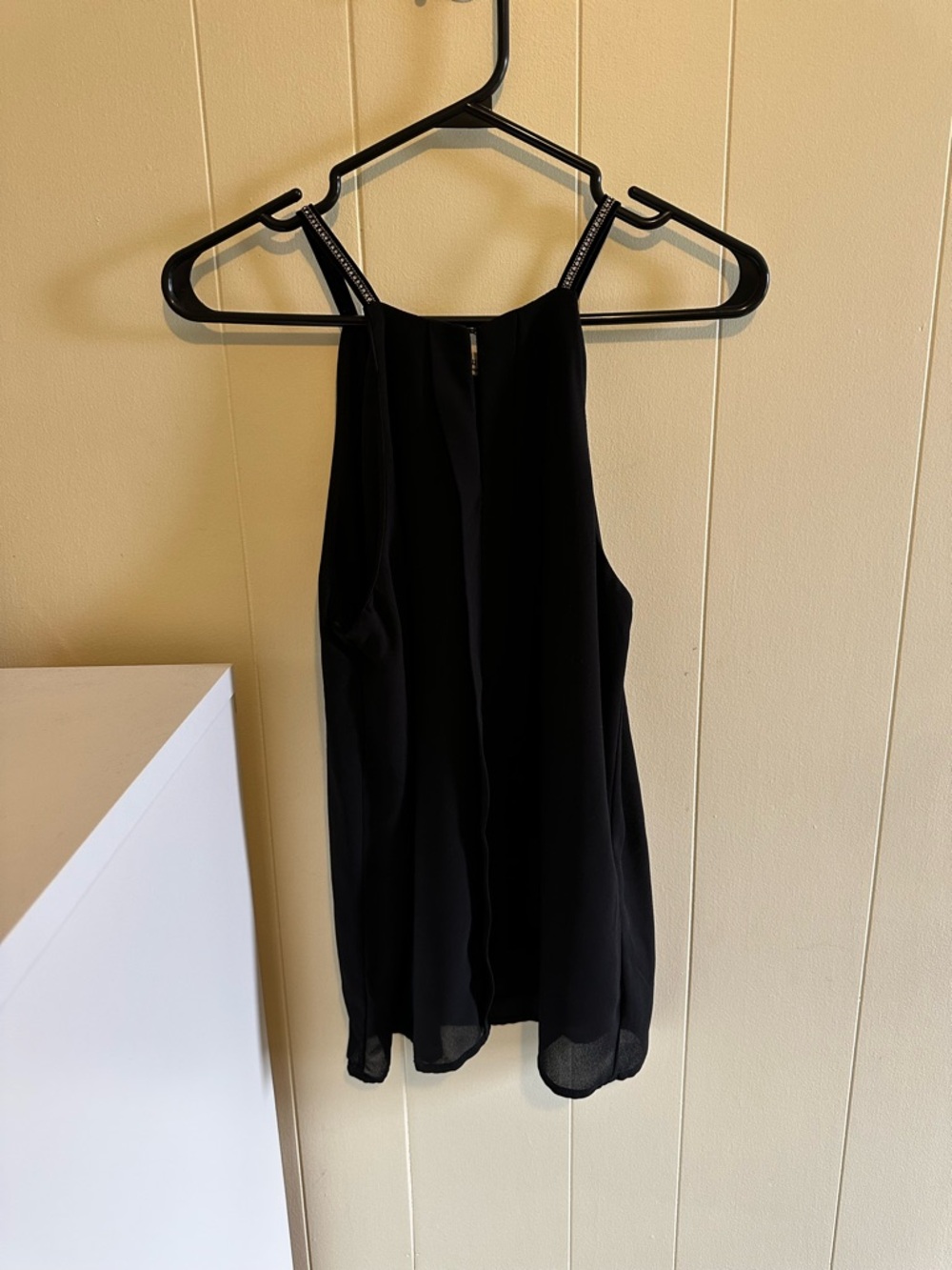 Monteau Black Halter-Style Chiffon Camisole